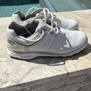 Women's 8.5 White Foot Joy Pro SL Spikeless Golf Course Sport Lace up Shoes